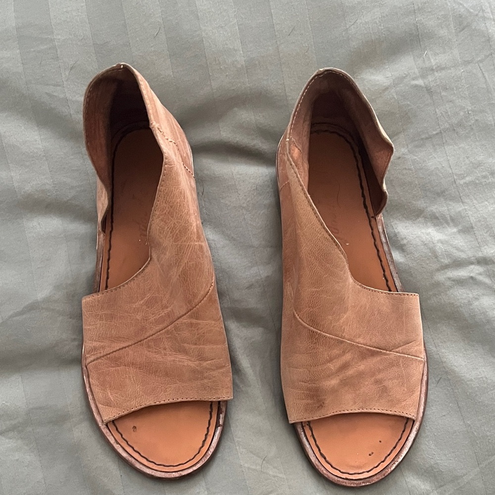Free People Tan Leather Sandals